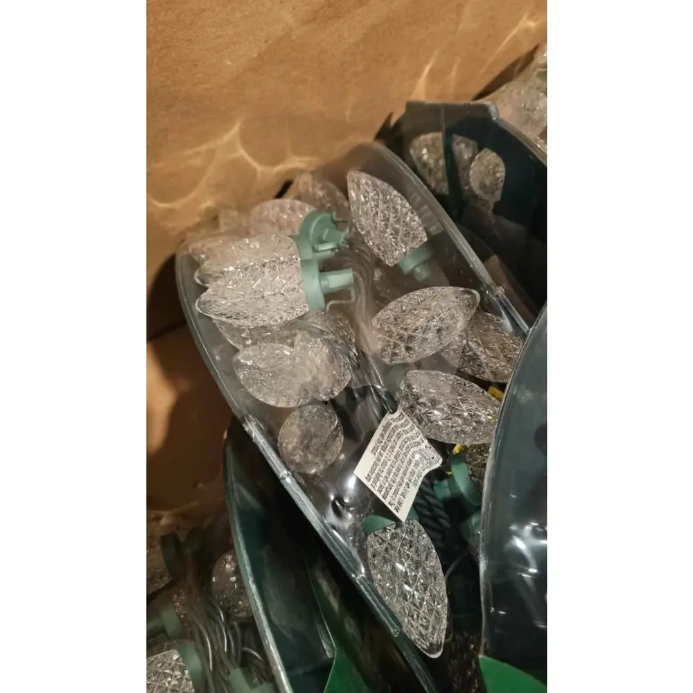 Home Accents Holiday 100 Count Warm White Faceted C9 LED Lights 65 ft christmas